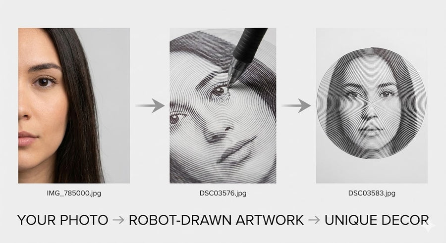 Custom portrait drawing detail